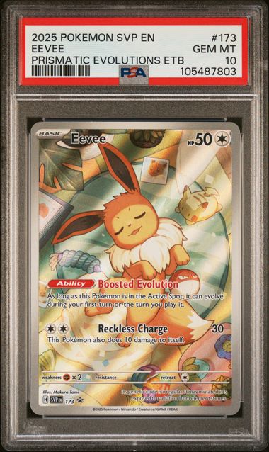 PSA 10 - 2025 POKEMON SVP EN-SV BLACK STAR PROMO #173 EEVEE PRISMATIC EVOLUTIONS ETB