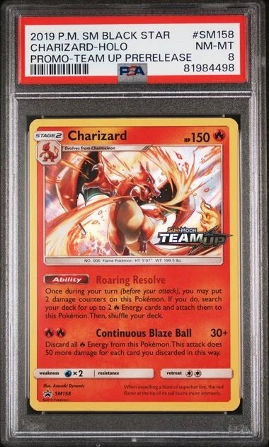 PSA 8 - Charizard - Team Up Promo Pre Release