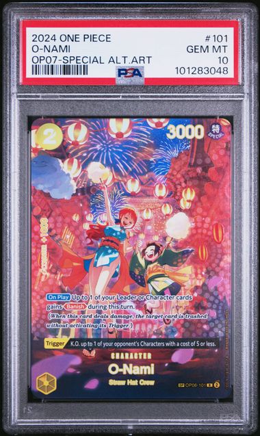 PSA 10 - OP07-500 YEARS IN THE FUTURE #101 O-NAMI SPECIAL ALTERNATE ART