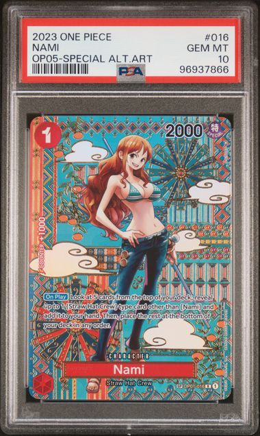 PSA 10 - Sequential Nami SP English & Japanese OP05 - Awakening of a New Era