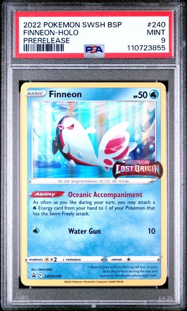 PSA 9 2022 POKEMON SWSH BLACK STAR PROMO #240 FINNEON-HOLO PRERELEASE