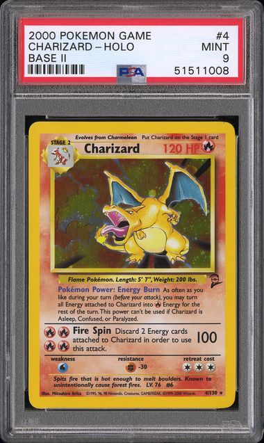 PSA 9 - CHARIZARD-HOLO BASE II - #4