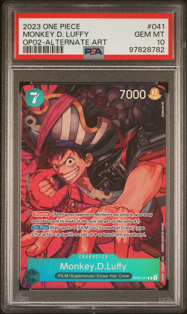 PSA 10 : Monkey D Luffy - ONE PIECE OP02-PARAMOUNT WAR