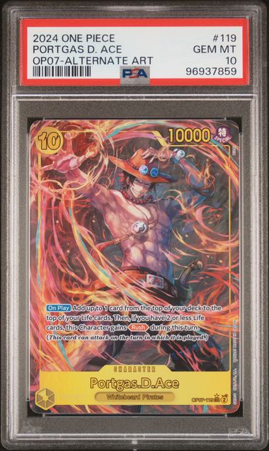 PSA 10 - 2024 ONE PIECE OP07-500 YEARS IN THE FUTURE #119 PORTGAS D. ACE ALTERNATE ART