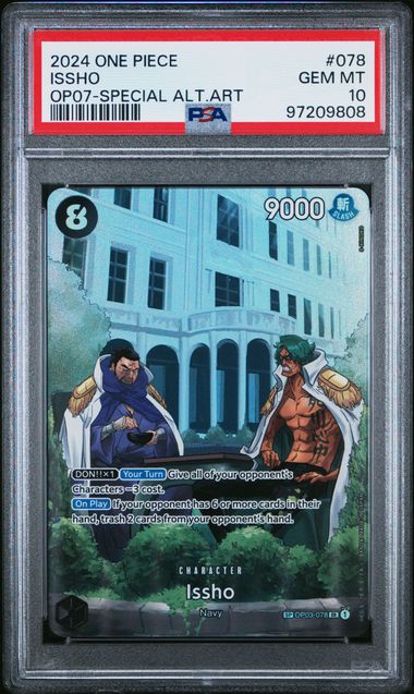 PSA 10 - 2024 ONE PIECE OP07-500 YEARS IN THE FUTURE #078 ISSHO SPECIAL ALTERNATE ART