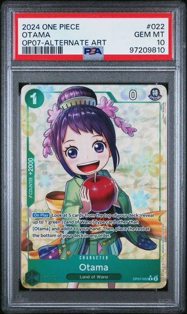 PSA 10 - Sequentital Japanese and English OTAMA ALTERNATE ART - OP07-500 YEARS IN THE FUTURE #022