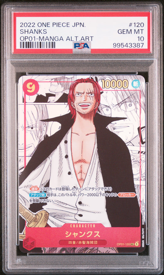 PSA 10 - Shanks Manga - Romance Dawn JP