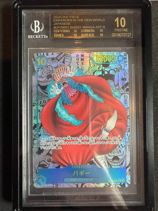 BGS 10 Black Label - Buggy Manga Art Rare - OP09-051 Emperors in the New World - One Piece Card Game (Japanese)