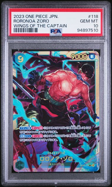 PSA 10 - RORONOA ZORO SEC - WINGS OF THE CAPTAIN JAPANESE