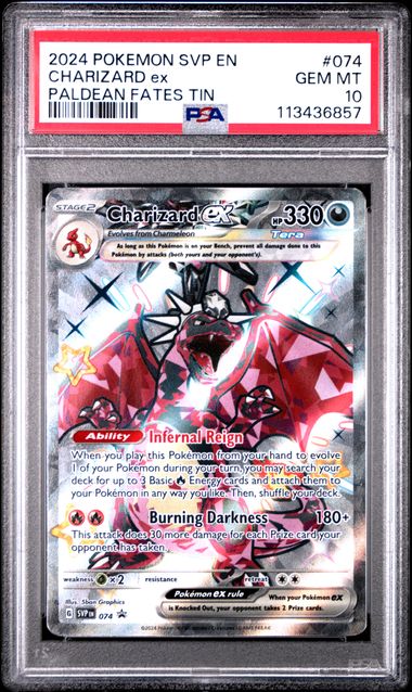 PSA 10 - CHARIZARD ex PALDEAN FATES TIN PROMO
