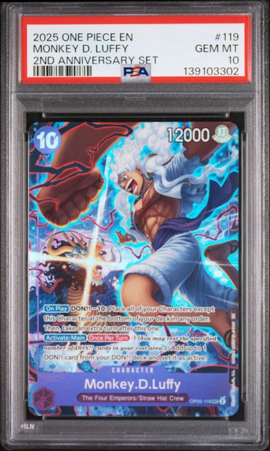 PSA 10 Monkey D Luffy - ONE PIECE ENGLISH VERSION 2ND ANNIVERSARY