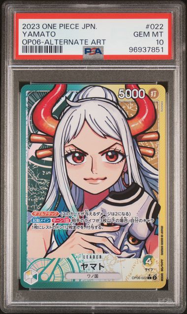 PSA 10 -2023 ONE PIECE JAPANESE OP06-WINGS OF THE CAPTAIN #022 YAMATO ALTERNATE ART