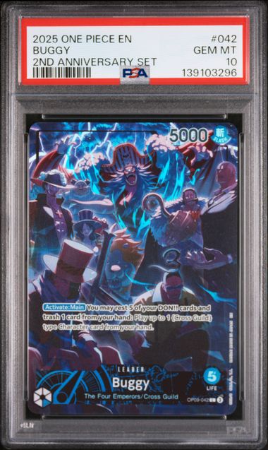 PSA 10 : BUGGY - ONE PIECE ENGLISH VERSION 2ND ANNIVERSARY SET