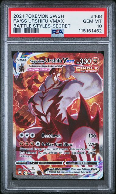PSA 10 - 2021 POKEMON SWORD & SHIELD BATTLE STYLES #168 FA/SS URSHIFU VMAX BATTLE STYLES-SECRET
