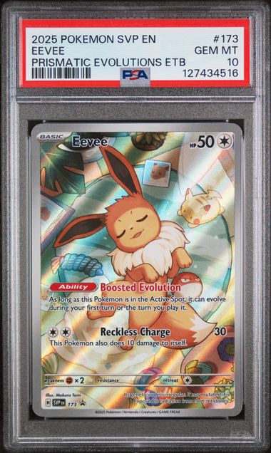 PSA 10 - 2025 POKEMON SVP EN-SV BLACK STAR PROMO #173 EEVEE PRISMATIC EVOLUTIONS ETB