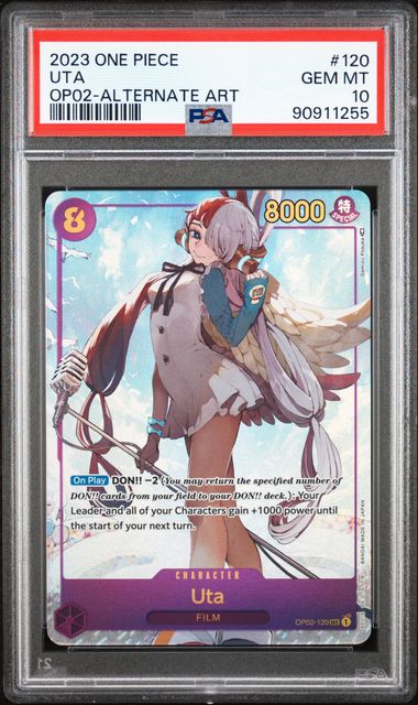 PSA 10 : UTA ALTERNATE ART  - ONE PIECE OP02-PARAMOUNT WAR