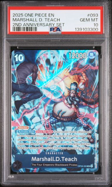 PSA 10 : MARSHALL D. TEACH - ONE PIECE ENGLISH VERSION 2ND ANNIVERSARY