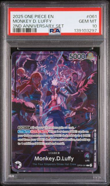 PSA 10 Monkey D Luffy - ONE PIECE ENGLISH VERSION 2ND ANNIVERSARY