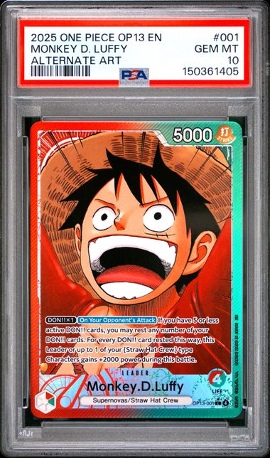 PSA 10 - MONKEY D LUFFY - LEADER ALTERNATE ART OP13 ENGLISH