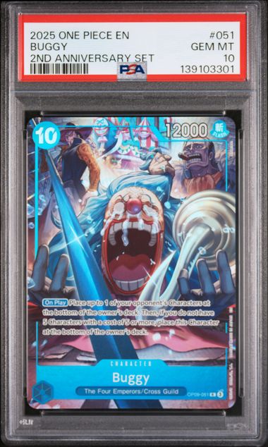 PSA 10 : Buggy - ONE PIECE ENGLISH VERSION 2ND ANNIVERSARY