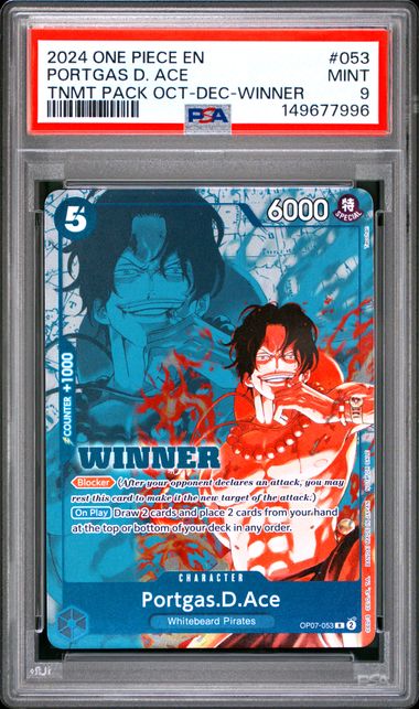 PSA 9 PORTGAS D. ACE - TOURNAMENT PACK OCTOBER - DECEMBER WINNER
