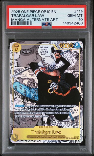 PSA 10 Trafalgar Law Manga - ONE PIECE OP10-ROYAL BLOOD