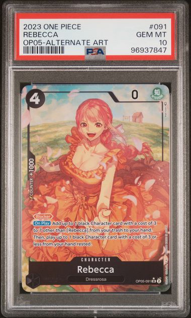 PSA 10 - ONE PIECE OP05-AWAKENING OF THE NEW ERA #091 REBECCA ALTERNATE ART