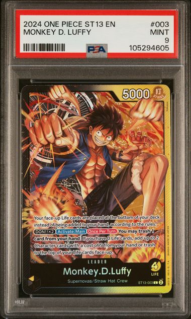 PSA 9 - MONKEY D LUFFY - ST13 ENGLISH ONE PIECE STARTER DECK