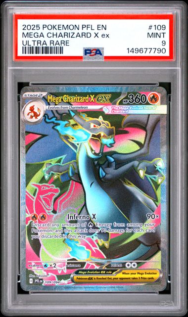 PSA 9 - Mega Charizard X - Phantasmal Flames Ultra Rare